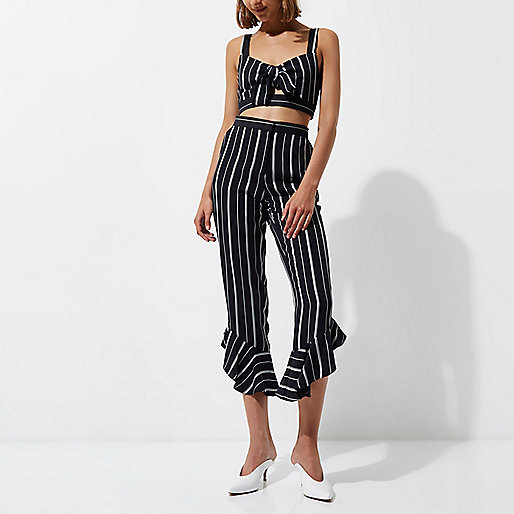 plus size coats river island,jacques-vertuk Order In Store Navy stripe tie front crop top Crop Tops / Bralets Tops women