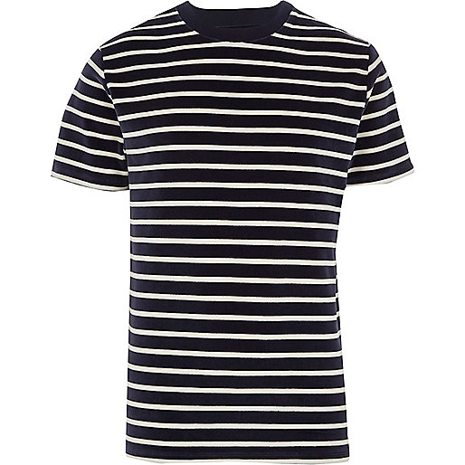 river island 10 sale,Dresses In jacques-vertuk Navy stripe velour crew neck T-shirt T-Shirts / Tanks Sale men