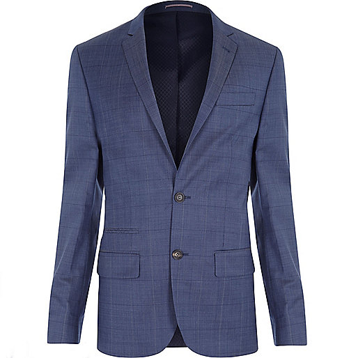 jacques-vertuk Navy subtle check slim suit jacket 282748 men Suits