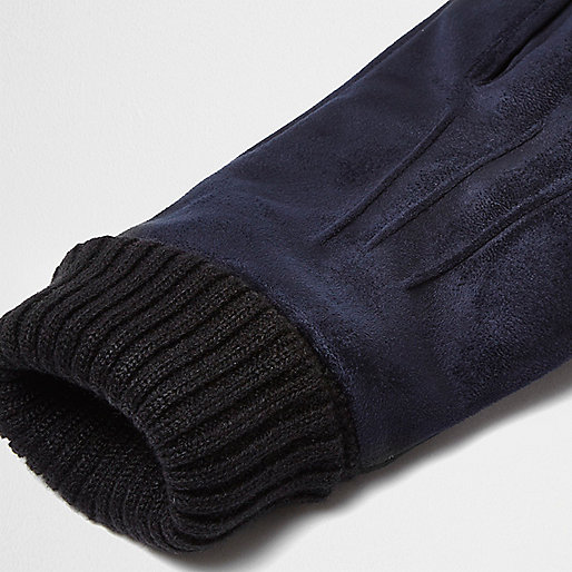 river island black suede bag,jacques-vertuk Clothing Company Navy suede cuff knit gloves Accessories Sale men