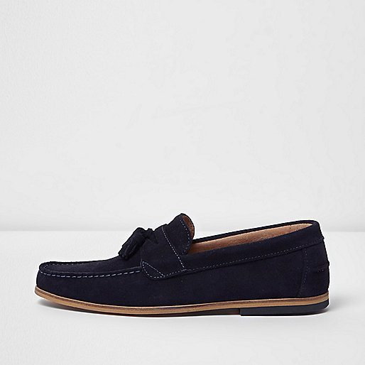 jacques-vertuk Navy suede tassel loafers 303173 men Shoes / Boots Shoes