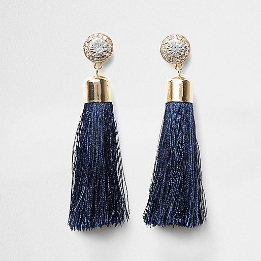 jacques-vertuk Navy tassel drop earrings 710278 women Jewellery Earrings