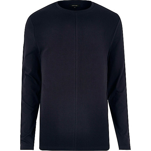 river island derbion,jacques-vertuk Shops Near Me Navy textured block sweatshirt T-Shirts / Tanks Sale men