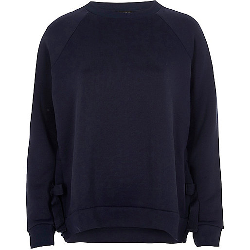 jacques-vertuk Navy tie hem sweatshirt 699159 women Tops Hoodies / Sweatshirts