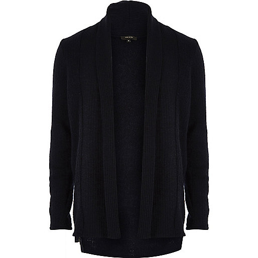 jacques-vertuk Navy wool-blend longline open cardigan 288361 men Jumpers / Cardigans