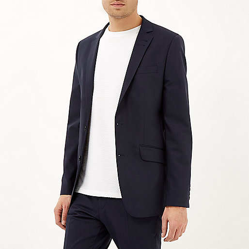 very sandals river island,jacques-vertuk Stores Navy wool-blend skinny suit jacket men 283471