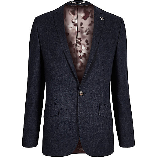 jacques-vertuk Navy wool-blend skinny suit jacket 292274 men Suits