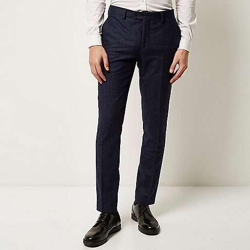 harper jeans river island,jacques-vertuk Outlet Navy wool-blend skinny suit pants men 292275