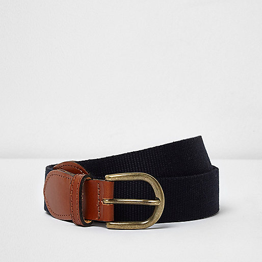 jacques-vertuk Navy woven tan end belt 302040 men Accessories Belts