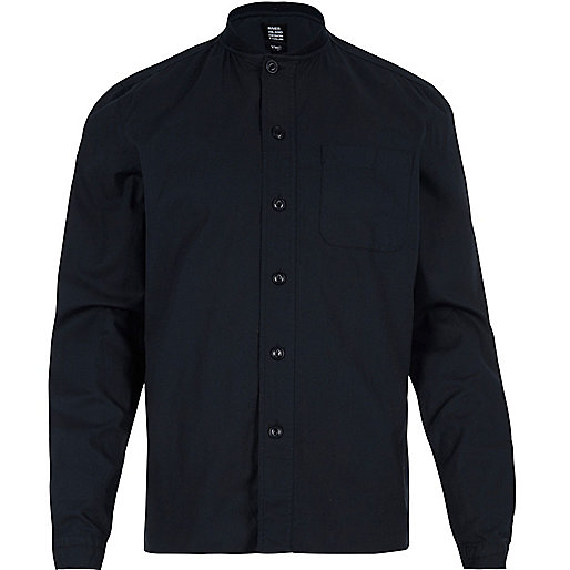 jacques-vertuk Navy YMC ribbed collar shirt 295291 men Shirts