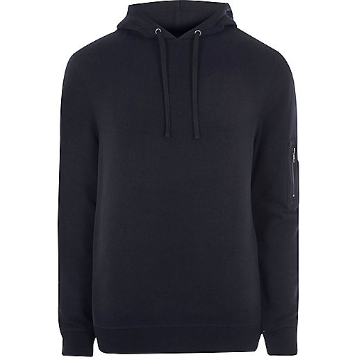 jacques-vertuk Navy zip sleeve hoodie 302887 men Hoodies / Sweatshirts Hoodies