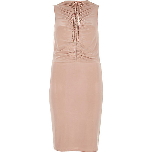 jacques-vertuk Nude pink ruched bodycon dress 699282 women Dresses