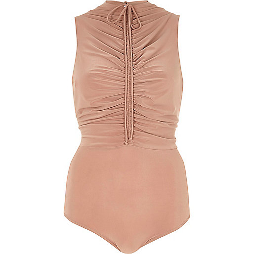 jacques-vertuk Nude ruched front bodysuit 699154 women Tops