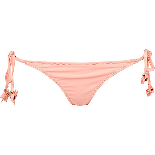 jacques-vertuk Orange 3D flower side tie bikini bottoms 616101 women Bikinis