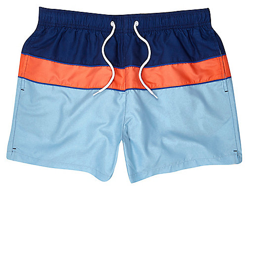 jacques-vertuk Orange block color swim trunks 302163 men Shorts