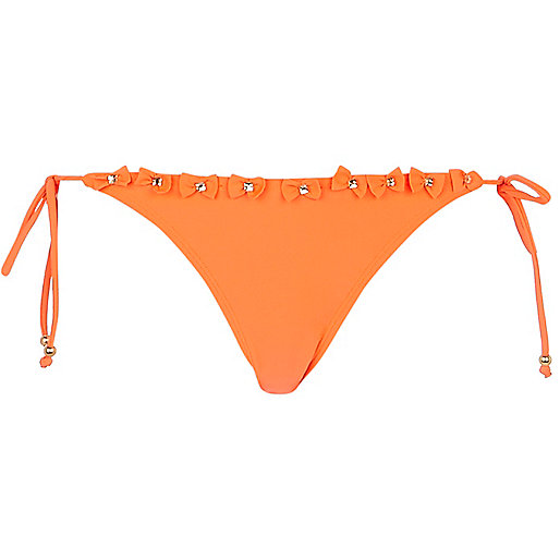 jacques-vertuk Orange bow tie side bikini bottoms 650958 women Bikinis