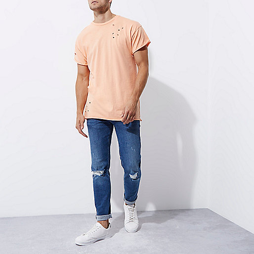 river island blue dress,jacques-vertuk Womens Dresses Orange distressed slouch T-shirt T-Shirts / Tanks Sale men