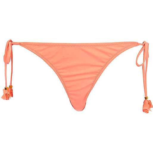 jacques-vertuk Orange flower tie side bikini bottoms 631230 women Bikinis