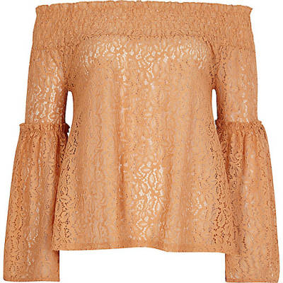 river island sequin midi dress,jacques-vertuk South Africa Orange lace flared sleeve bardot top women 696588