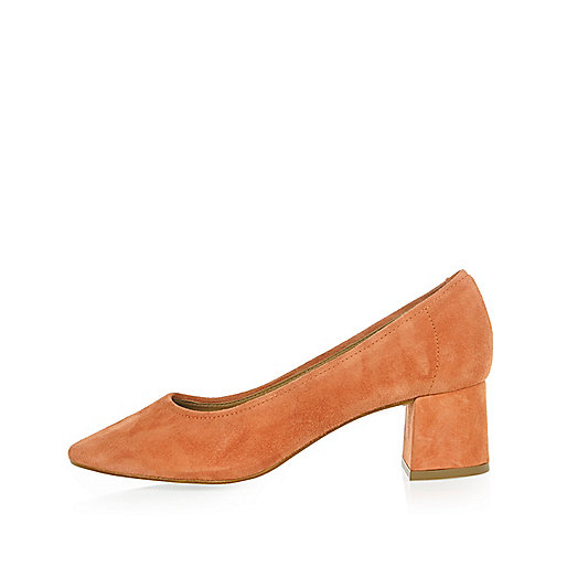 jacques-vertuk Orange suede block heel glove shoes 688994 women RI Limited Edition