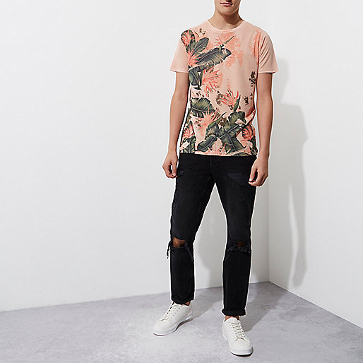 river island petite denim dress,jacques-vertuk Outlet Orange tropical leaf crew neck T-shirt men 303679