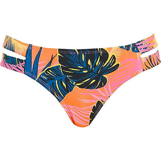 river island company,jacques-vertuk Shop Orange tropical plunge triangle bikini top women 704356