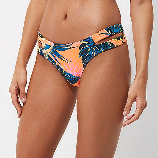 river island company,jacques-vertuk Shop Orange tropical plunge triangle bikini top women 704356