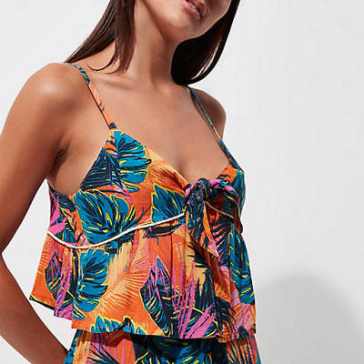 river island black studded sandals,jacques-vertuk Number Orange tropical split front maxi beach skirt Caftans / Cover-Ups Swimwear / Beachwear women