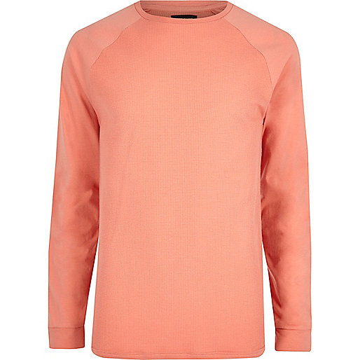 littlewoods river island jeans,jacques-vertuk Sale Orange waffle crew neck raglan sleeve T-shirt men 301734