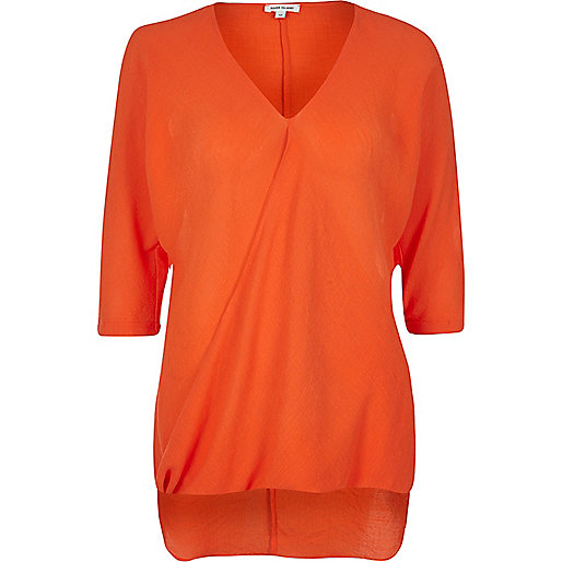 river island button dress,Women S Clothing jacques-vertuk Orange wrap blouse Tops Sale women