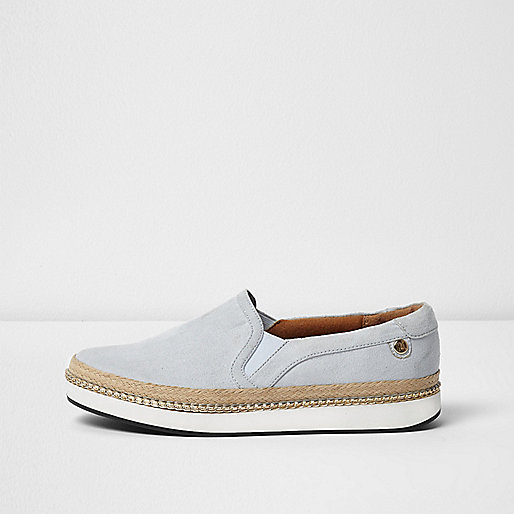 jacques-vertuk Pale blue espadrille sole plimsolls 698071 women Shoes / Boots Plimsolls / Trainers