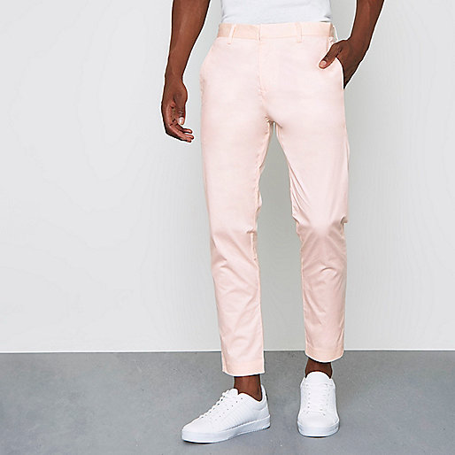 leather river island bag,jacques-vertuk Online Peach slim fit ankle grazer chino pants men 302512