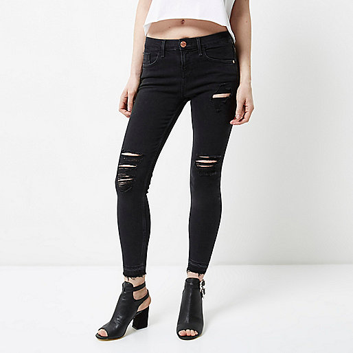 river island coated trousers,jacques-vertuk London Petite black Amelie ripped super skinny jeans women 701419