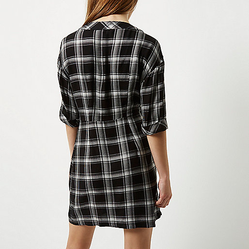 river island black denim dress,jacques-vertuk South Africa Petite black check tie front shirt dress women 694301