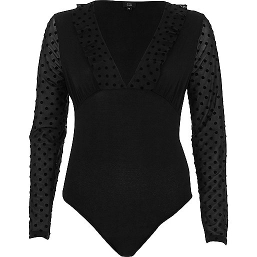 river island pink bag sale,jacques-vertuk South Africa Petite black dobby mesh long sleeve bodysuit women 703946