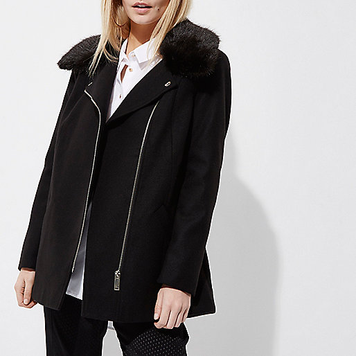 river island velcro sandals,Lace Jacket jacques-vertuk Petite black fur trim biker collar coat Coats Coats / Jackets women