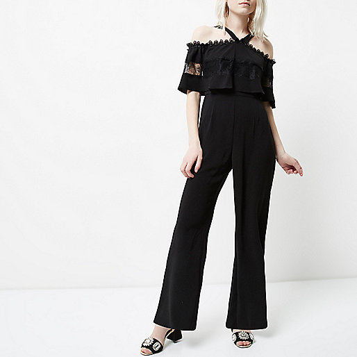 black platform sandals river island,jacques-vertuk Coats In Sale Petite black lace insert bardot jumpsuit Rompers / Jumpsuits Sale women