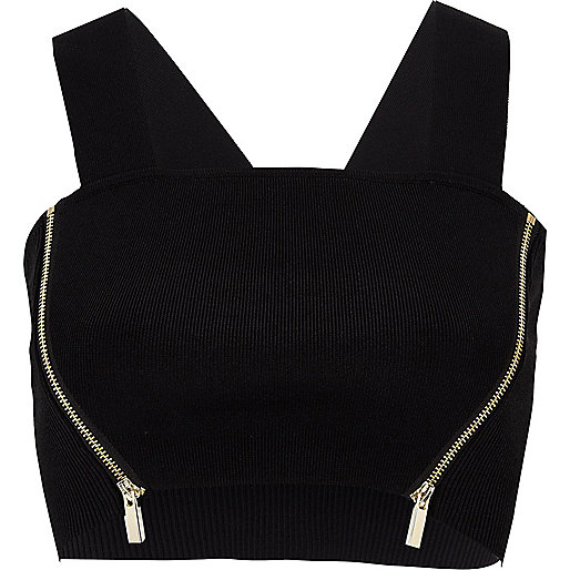 river island big black bag,jacques-vertuk Womens Clothes Uk Petite black ribbed side zip knit crop top Tops Sale women