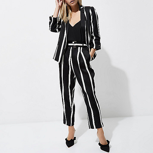 river island skirts,jacques-vertuk Sale Petite black stripe tapered leg pants women 708627