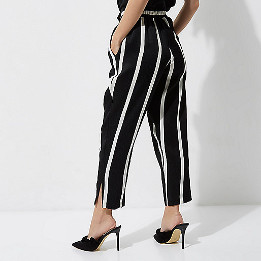 river island ladies ankle boots,jacques-vertuk Sale Petite black stripe tapered leg pants Tapered Pants Pants women