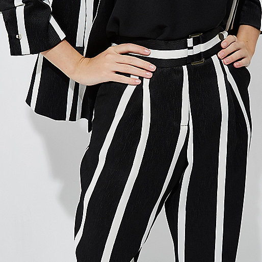 river island skirts,jacques-vertuk Sale Petite black stripe tapered leg pants women 708627