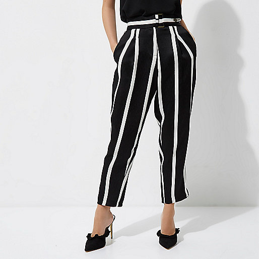 river island skirts,jacques-vertuk Sale Petite black stripe tapered leg pants women 708627