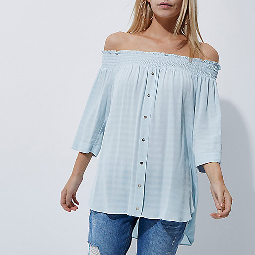 orange bag river island,jacques-vertuk Ireland Petite blue shirred bardot shirt women 706588