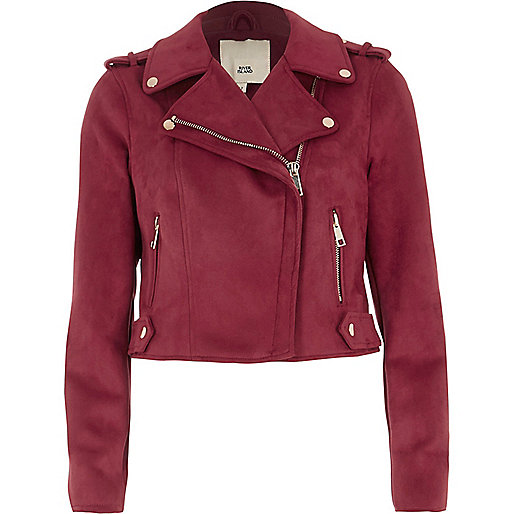 pink river island shirt dress,jacques-vertuk Shop Sale Petite dark red faux suede biker jacket Jackets Coats / Jackets women