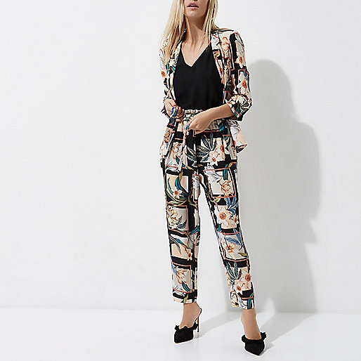 animal print dress river island,jacques-vertuk Uk Petite green floral print tapered pants Tapered Pants Pants women