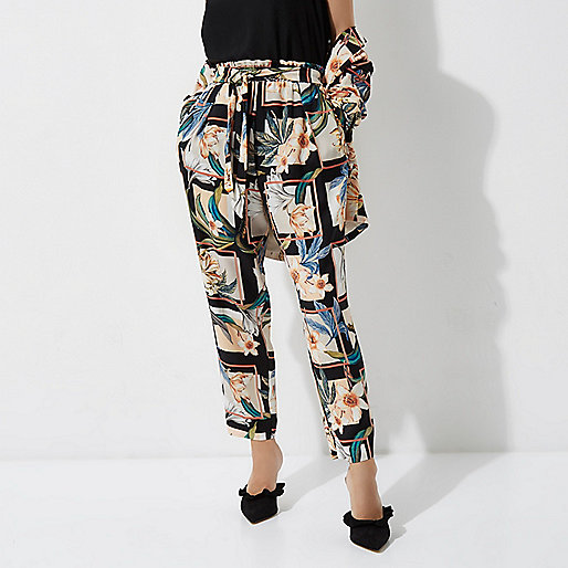 jacques-vertuk Petite green floral print tapered pants 708626 women Trousers Tapered Trousers