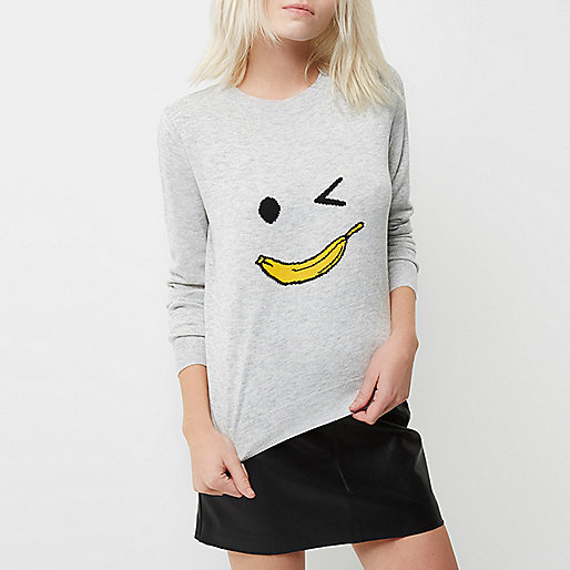 jacques-vertuk Petite grey knit banana man sweater 691544 women Knitwear