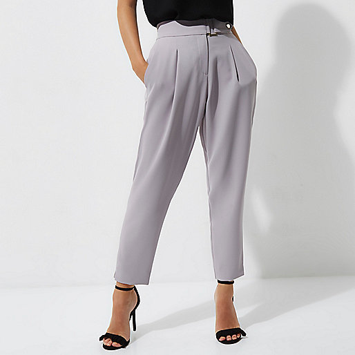 jacques-vertuk Petite grey tapered pants 708240 women Trousers Tapered Trousers