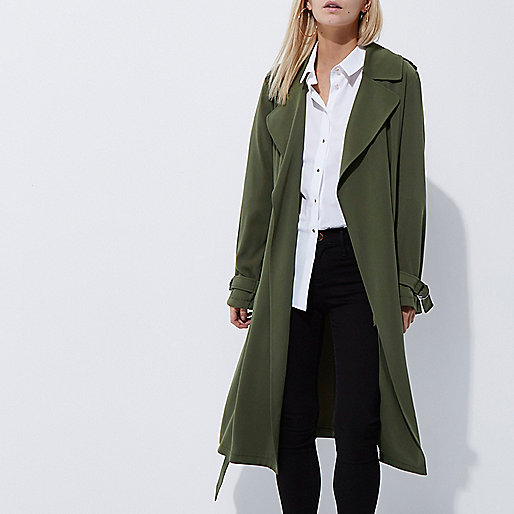 blue teddy coat river island,jacques-vertuk London Petite khaki green duster trench coat women 703048