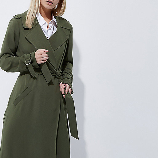 blue teddy coat river island,jacques-vertuk London Petite khaki green duster trench coat women 703048